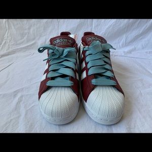 New Adidas Superstar Maroon White BD7416 size 12